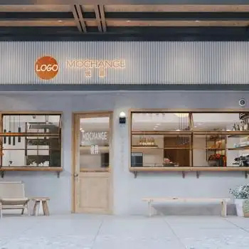 现代咖啡厅门头3d模型下载