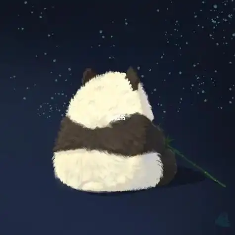 画了一只熊猫背影插画熊猫画画头像卡通设计动漫