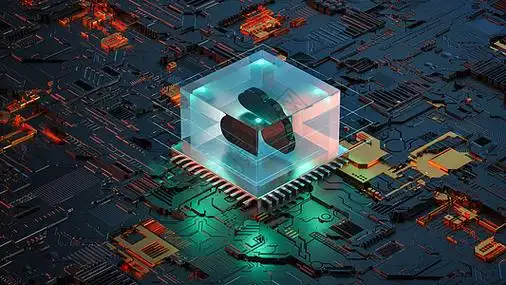 创意科技芯片云场景图片素材