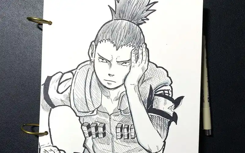 手绘动漫角色 - 火影忍者奈良鹿丸