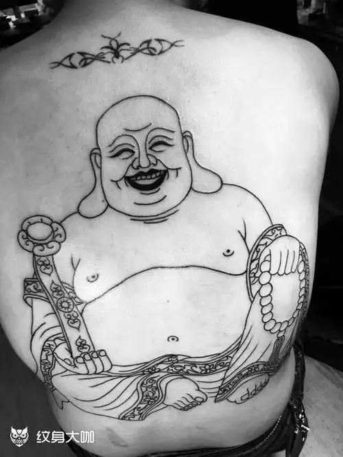 弥勒佛_纹身图案手稿图片_紫龙的纹身作品集