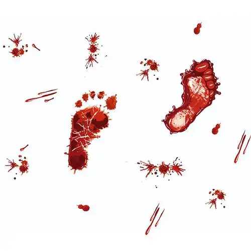 梵汐新款墙贴万圣节主题系列之血脚印 恶搞趣味墙贴画自粘 fx-b45