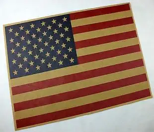 美国国旗 酒吧客厅装饰画 复古牛皮纸海报画 招贴画 挂画壁画特价