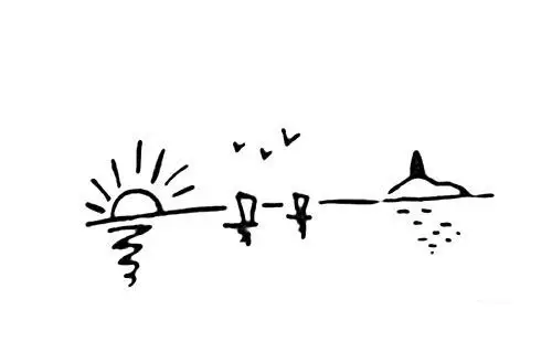 简笔画图片大全_夕阳怎么画_夕阳儿童简笔画的画法_亲子简笔画大全