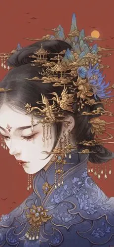 古风壁纸 - 人物手绘 cr:未知手机壁纸/唯美壁纸/聊天背景/小清新ins