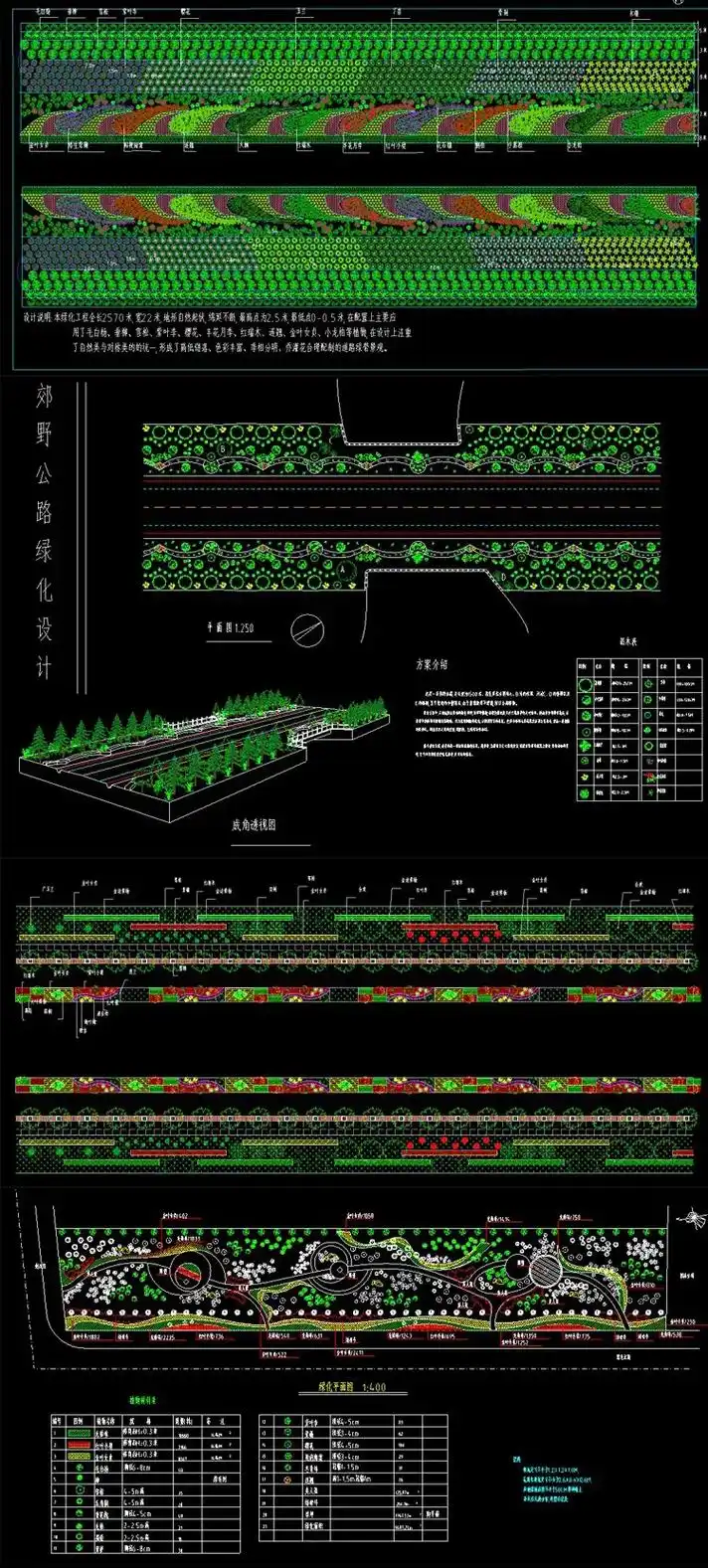 城市市政道路景观改造绿化植物规划设计方案cad总平面图纸素材 - 抖音