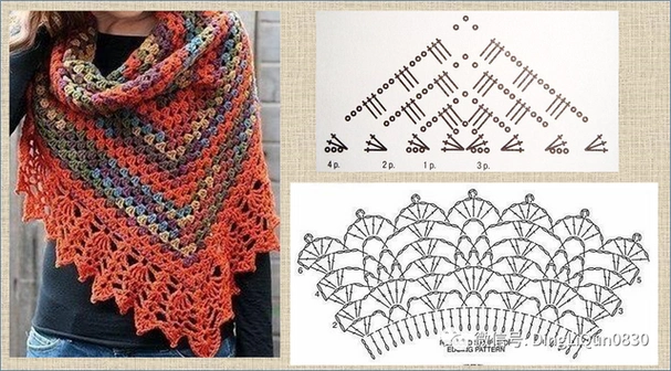 「钩编图解」50款漂亮的钩针编织披肩图解提示