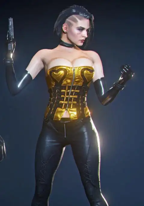 生化危机3重制版吉尔奢金性感紧身抹胸皮裤mod