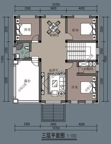 开间10米的三层别墅设计方案图,外观超美感