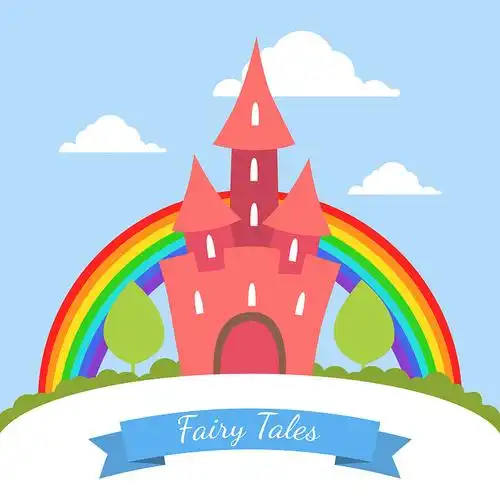 童话横幅模板可爱的红色魔法城堡图片