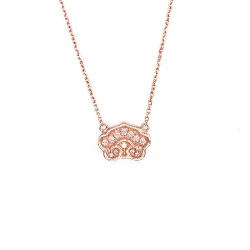 wanbaobao万宝宝小小系列如意(ruyi)18k玫瑰金钻石吊坠颈链