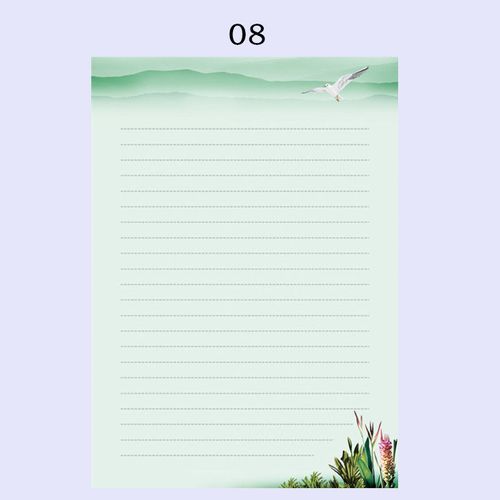 君诚 卡通信签纸 横线书写纸a4彩色信纸花纹 79号(100张)【图片 价格