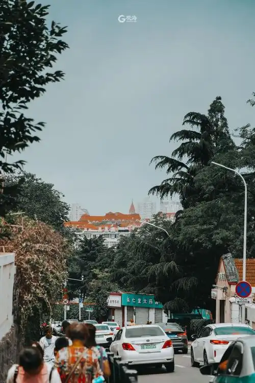 在鱼山路远眺.青岛日报社/观海新闻记者 王雨欣 摄