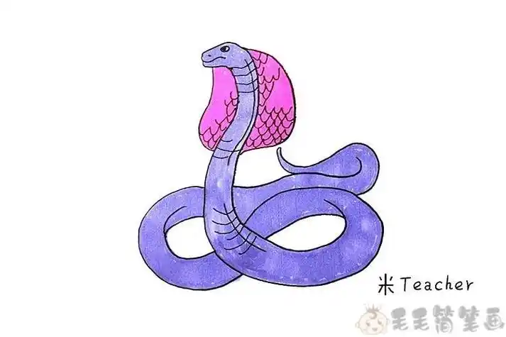蛇王简笔画卡通版