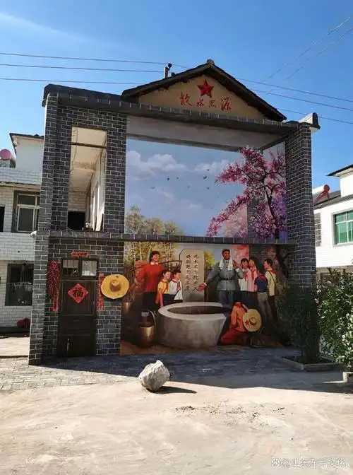 风景为主题的墙绘设计是一种将自然山水元素融入到墙面上的创意设计