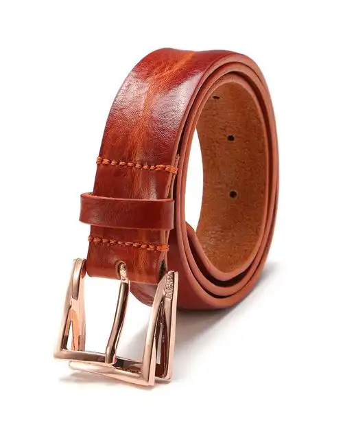 橙色潮流时尚牛皮腰带