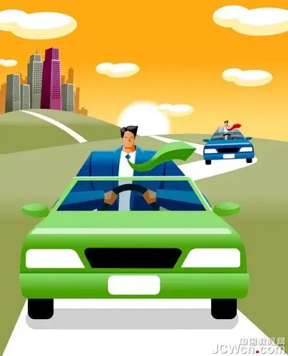 漫画商业人物之开车的商务人士矢量素材