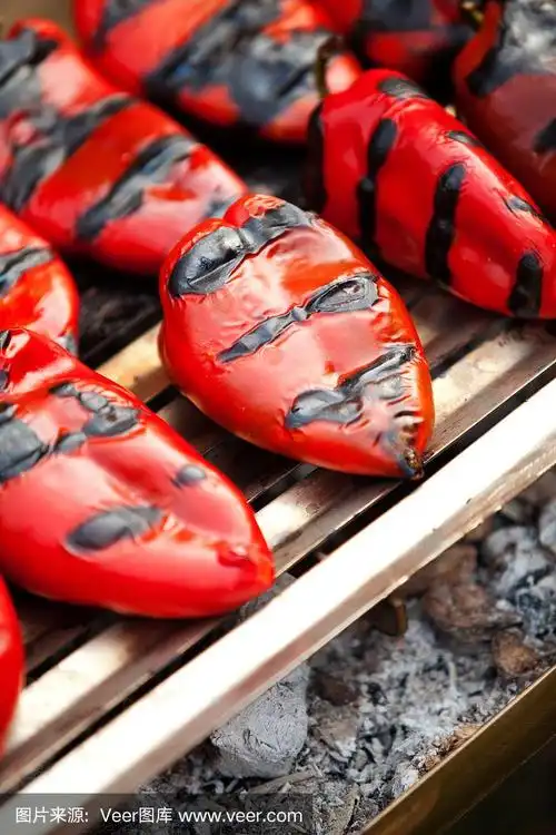 烧烤上的红辣椒