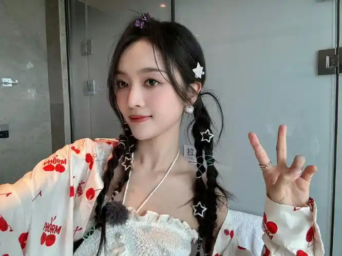 吴宣仪 簪花麻花辫造型