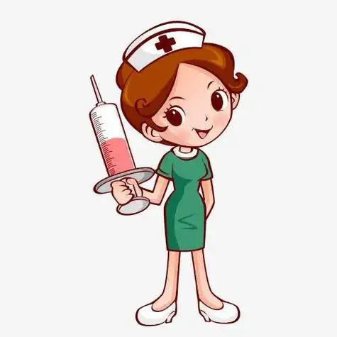 护士给女孩打针简笔画