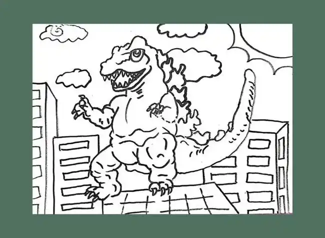 画哥斯拉简笔画 画哥斯拉简笔画霸气