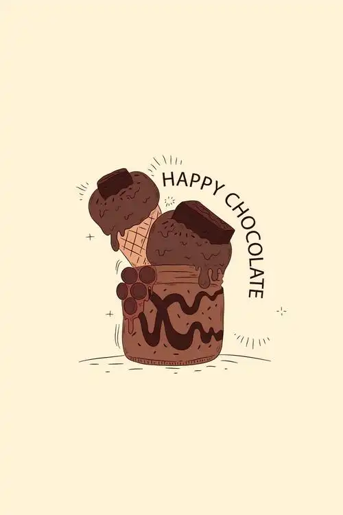 卡通手绘甜品巧克力