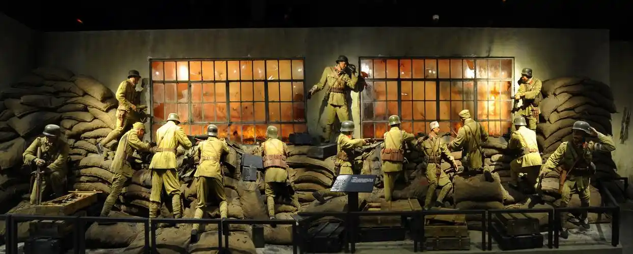 四行仓库一楼第一展区"浴血奋战"场景