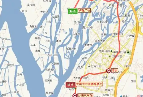 洪梅广场 到  东莞市沙田镇 乘坐211路(虎门汽车站-望牛墩汽车站)  在