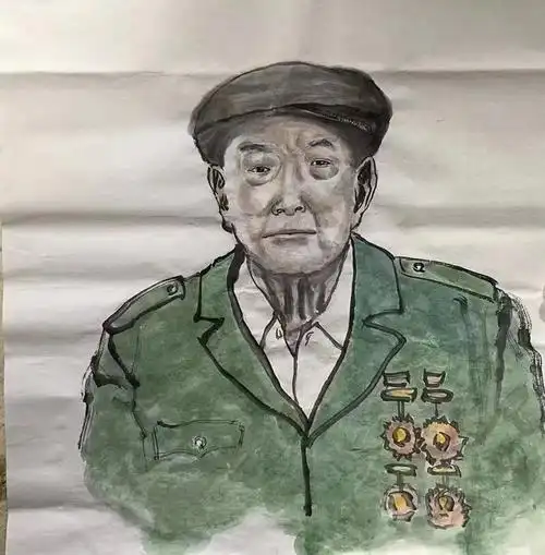 致敬英雄为老红军画肖像