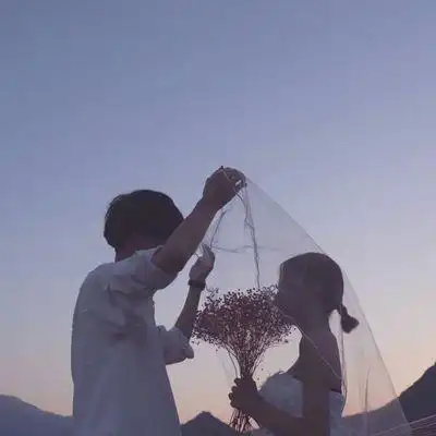 穿婚纱的情侣头像一对两张婚纱系情头一左一右