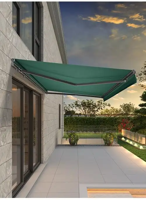 紫叶ziye户外遮阳棚伸缩式雨棚手摇庭院阳台电动防雨遮阳蓬折叠伸缩