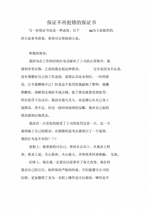 保证不再犯错的保证书docx4页