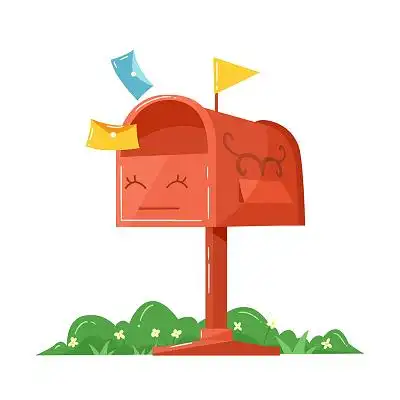 快递元素手绘邮箱寄件卡通邮箱png素材