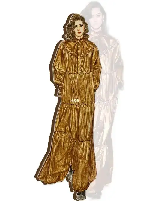 服装设计手绘7915彩铅刻画