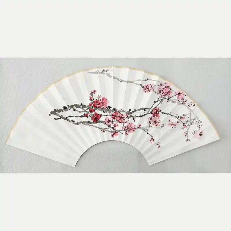 国画梅花扇面