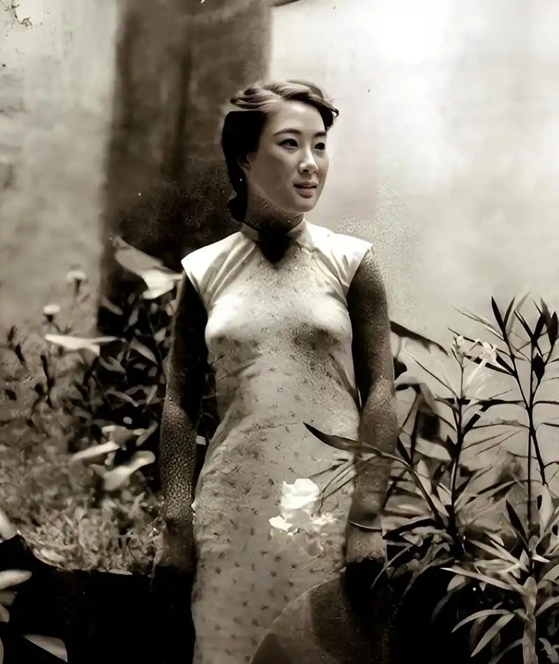 民国时期的大家闺秀!镜头下的女人穿着旗袍!她身材婀娜,长得很好看!