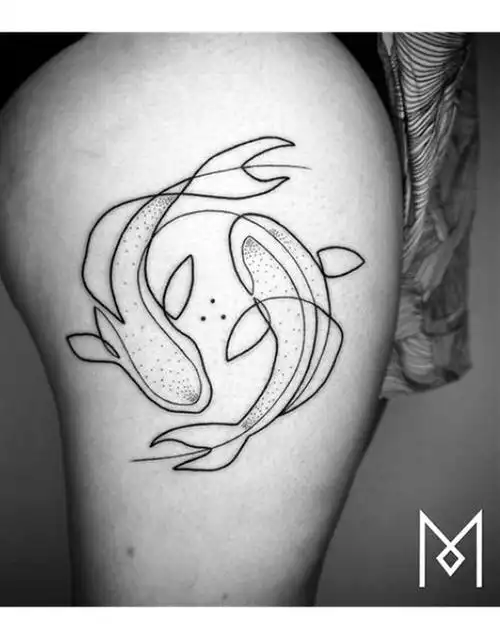 简单线条纹身设计感与创意并存的线条纹身图案29