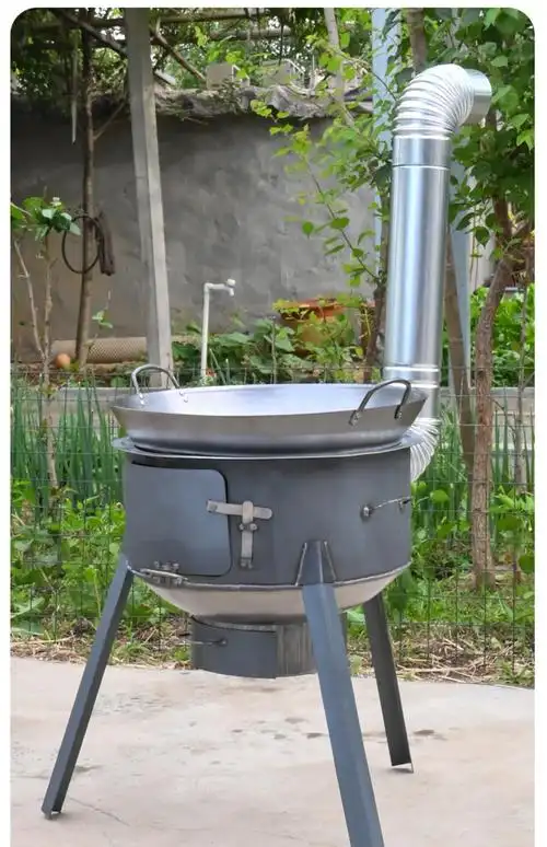 柴火灶家用农村柴火炉烧木柴移动灶台大锅台炉子烧火室外便携炉灶朗魁