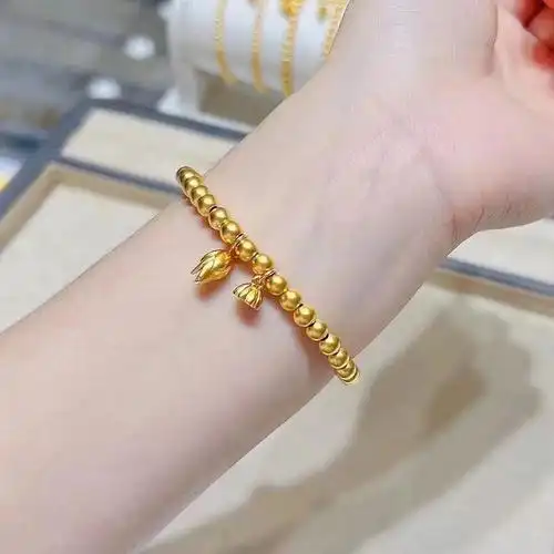 两世欢足金手链