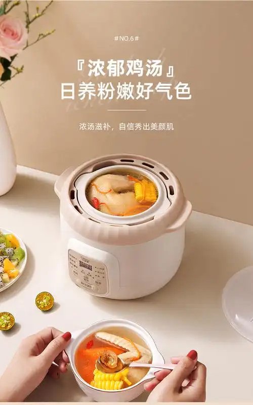 小浣熊电炖盅d101容量陶瓷内胆隔水炖加热家用电炖锅全自动24小时预约