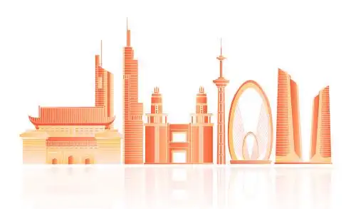 南京金融建筑城市矢量图