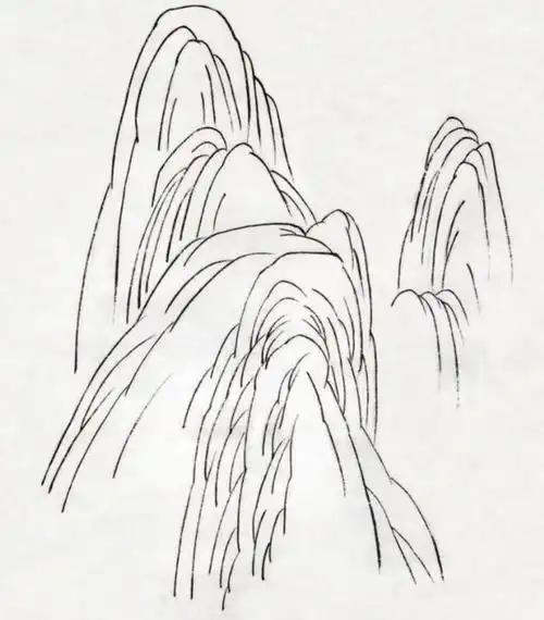 山水画中工笔山的局部画法