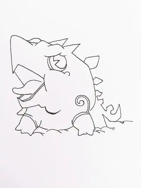 饕餮嘴巴简笔画