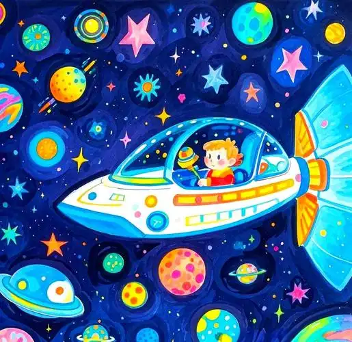 高科技畅想:儿童绘画中的未来城市与科技探索