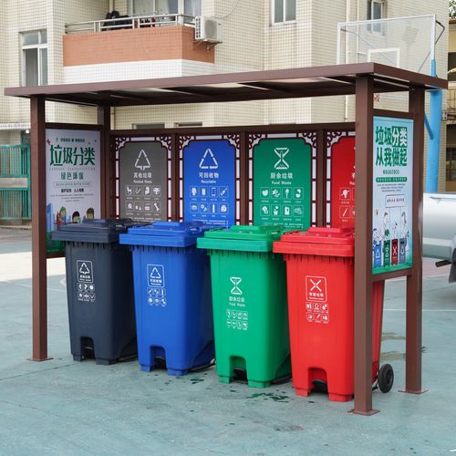 定制垃圾分类亭户外不锈钢防雨回收棚小区收集房仿古烤漆亭回收站