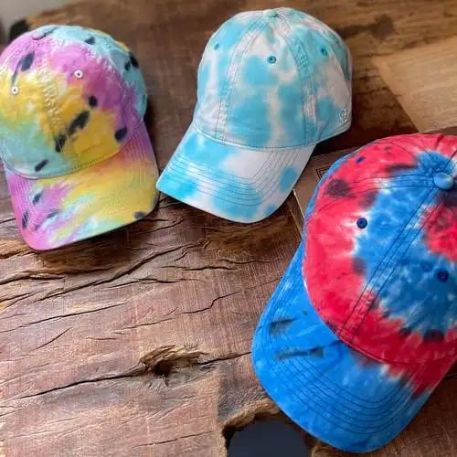 重工精梳彩色扎染棒球帽男女夏季防晒透气深顶帽子