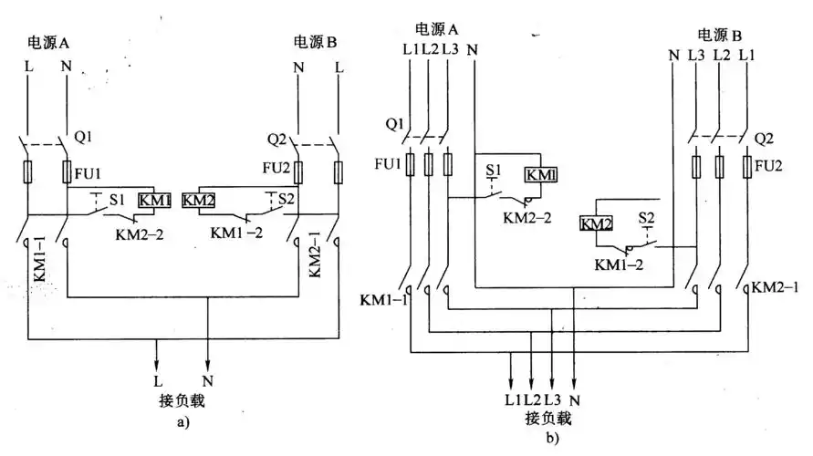 双路电源自动投切供电电路一