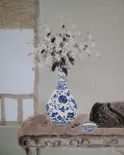 【女画家木西的国画作品欣赏】—— 青花梦