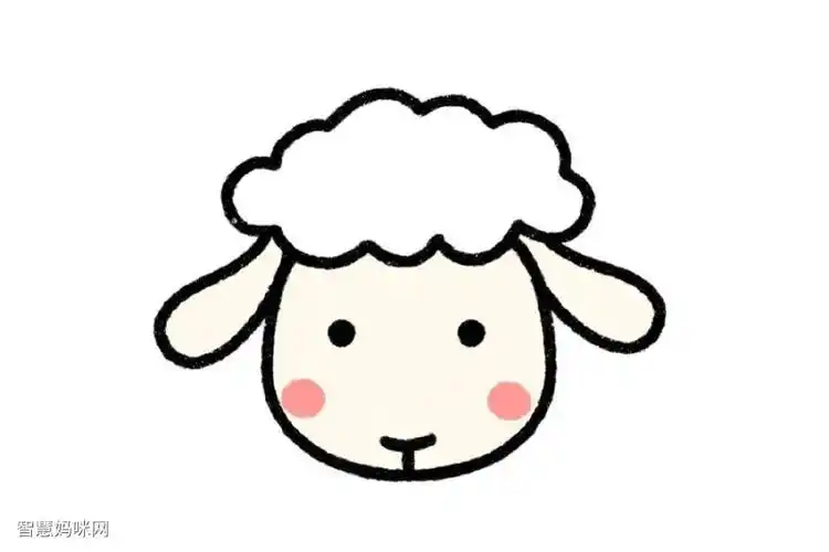 搜图案网羊简笔画图片卡通羊简笔画法小羊吃草简笔画带颜色卡通羊简