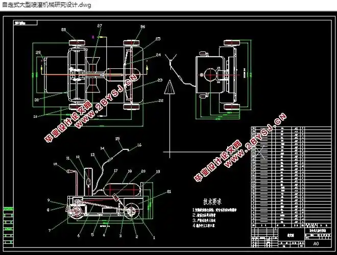 自走式大型喷灌机械设计(含cad零件装配图)